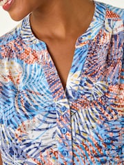 Roman Orange Leaf Burnout Print Vest Top - Image 5 of 5