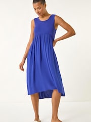 Roman Blue Ribbed Stretch Midi Dress - Image 5 of 5