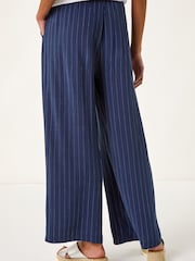 Roman Blue Stripe Linen Blend Trouser - Image 3 of 5