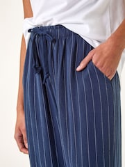 Roman Blue Stripe Linen Blend Trouser - Image 5 of 5