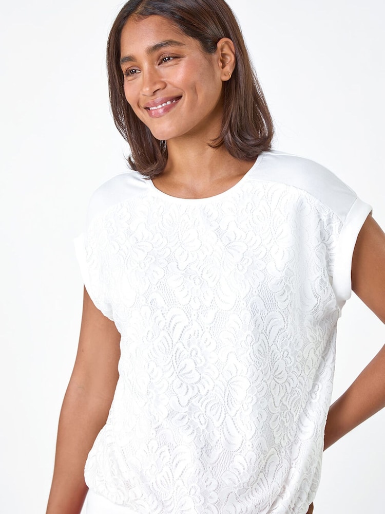 Roman White Lace Front Top - Image 4 of 4