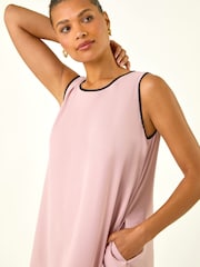 Roman Bright Pink Ric Rac Trim Swing Dress - Image 4 of 5