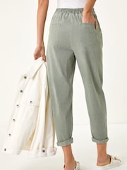 Roman Green Seam Detail Cropped Stretch Trouser - Image 2 of 5