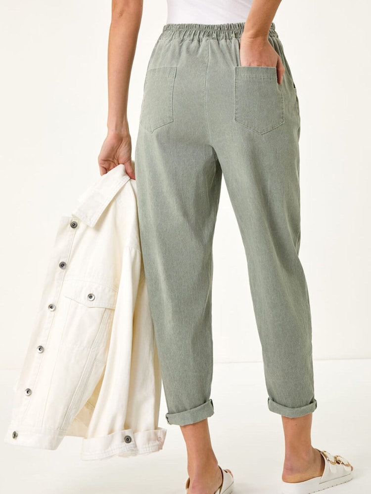 Roman Green Seam Detail Cropped Stretch Trouser - Image 2 of 5
