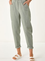 Roman Green Seam Detail Cropped Stretch Trouser - Image 3 of 5