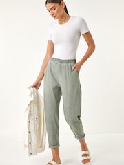 Roman Green Seam Detail Cropped Stretch Trouser - Image 4 of 5
