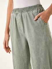 Roman Green Seam Detail Cropped Stretch Trouser - Image 5 of 5