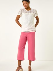 Roman White Lace Frill Top - Image 2 of 5
