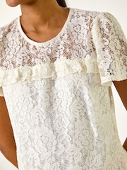 Roman White Lace Frill Top - Image 5 of 5