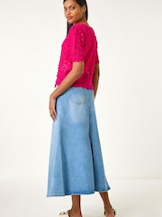 Roman Pink Textured Tie Front Shrug - Image 2 of 5
