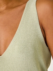 Roman Green Shimmer V-Neck Knitted Vest - Image 4 of 5