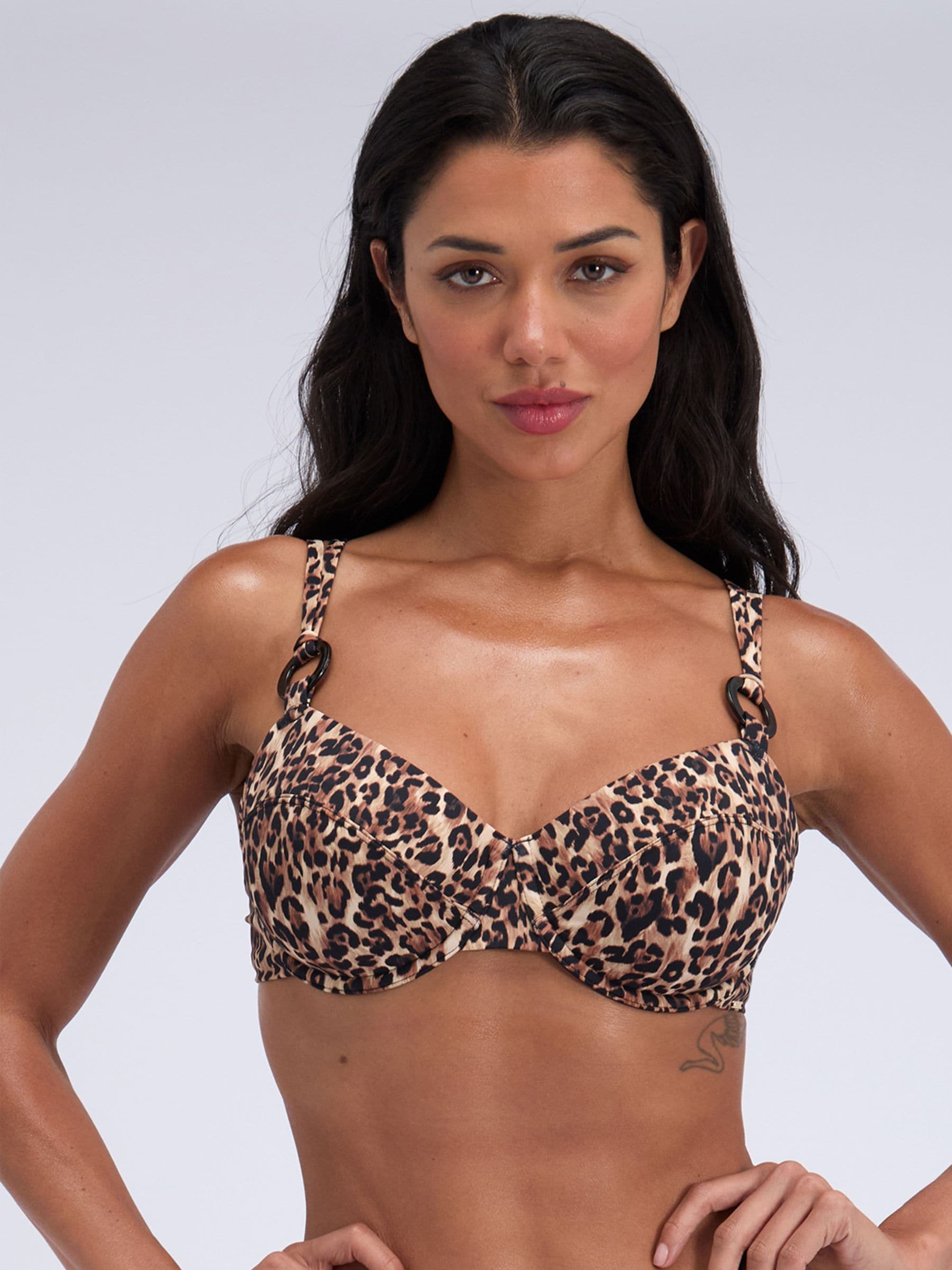 Buy Boux Avenue Black Leopard Print Santorini Balconette Bikini