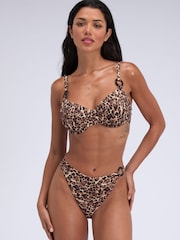 Boux Avenue Black Leopard Print Santorini Balconette Bikini Top - Image 7 of 7