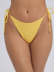 Boux Avenue Yellow Amalfi Broderie Bikini Bottoms - Image 1 of 4
