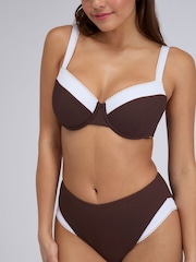 Boux Avenue Brown Rivoli Picot High Waist Bikini Bottoms - Image 4 of 5