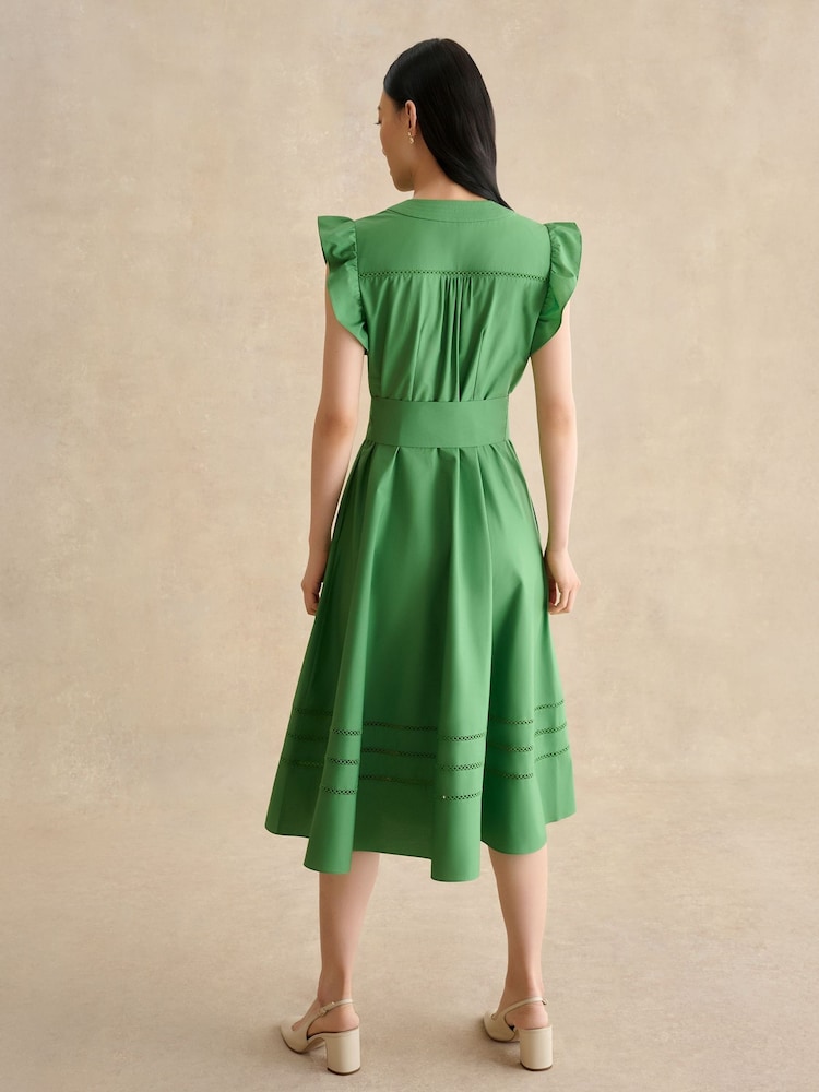 Buy Hobbs Apple Green Vanessa Cotton Dress from Next USA