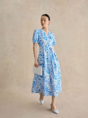Hobbs Blue Petite Libby Dress - Image 4 of 5