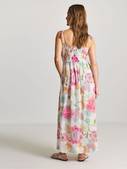 Figleaves White Shirred Maxi Beach Dress - Image 2 of 4