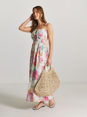 Figleaves White Shirred Maxi Beach Dress - Image 3 of 4