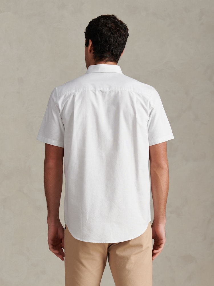 U.S. Polo Assn. White Oxford Stripe Short Sleeve Shirt - Image 2 of 7