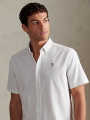 U.S. Polo Assn. White Oxford Stripe Short Sleeve Shirt - Image 4 of 7