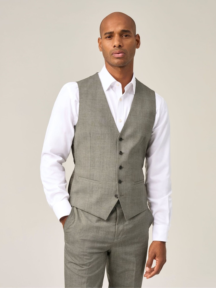 Skopes Green Devere Check Suit Waistcoat - Image 1 of 5 Skopes Green Devere Check Suit Waistcoat - Image 1 of 5