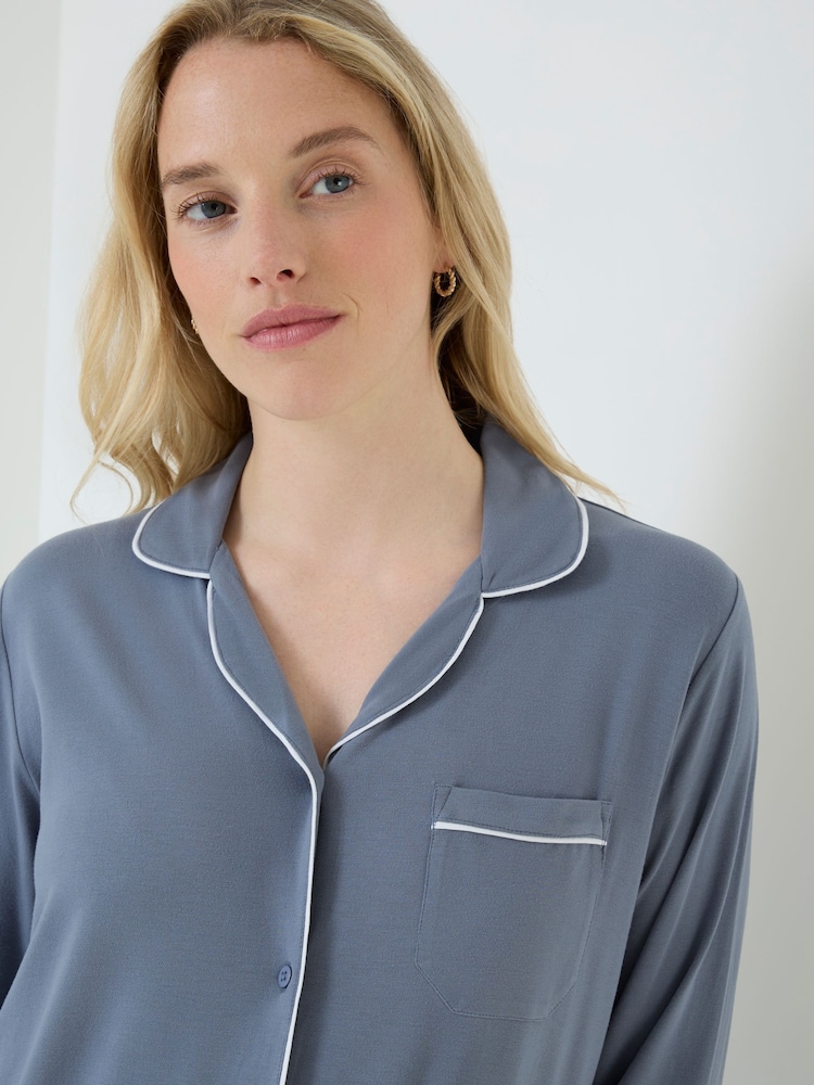 JoJo Maman Bébé Blue Jersey Maternity Pyjama Set - Image 6 of 6 JoJo Maman Bébé Blue Jersey Maternity Pyjama Set - Image 6 of 6