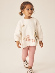 Cream Christmas Embroidery Sweatshirt and Leggings Set (3mths-7yrs) - Image 1 of 3