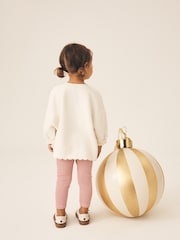 Cream Christmas Embroidery Sweatshirt and Leggings Set (3mths-7yrs) - Image 2 of 3