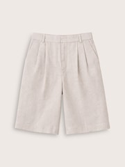 Baukjen Cream Tobi Long Tailored Linen Shorts - Image 5 of 5