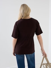 JoJo Maman Bébé Oversized Tie Boyfriend Maternity Shirt - 5şəkildən 3 şəkil