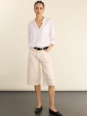 Baukjen Cream Tillie Cotton Stretch Denim Shorts - Image 1 of 4