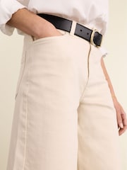 Baukjen Cream Tillie Cotton Stretch Denim Shorts - Image 3 of 4