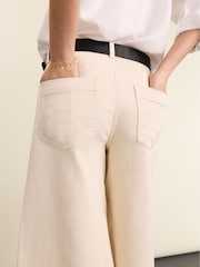 Baukjen Cream Tillie Cotton Stretch Denim Shorts - Image 4 of 4