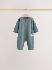 Grey/Green Dinosaur Rompers 3 Pack - Image 2 of 10