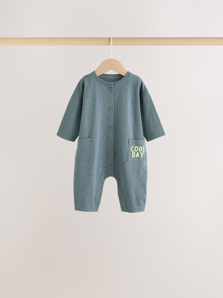 Grey/Green Dinosaur Rompers 3 Pack - Image 2 of 10 Grey/Green Dinosaur Rompers 3 Pack - Image 2 of 10
