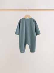 Grey/Green Dinosaur Rompers 3 Pack - Image 5 of 10
