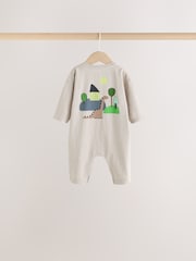 Grey/Green Dinosaur Rompers 3 Pack - Image 6 of 10