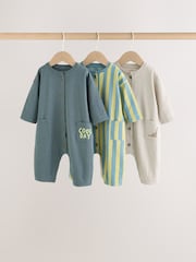 Grey/Green Dinosaur Rompers 3 Pack - Image 7 of 10