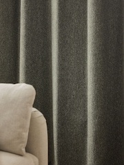 Green Brushed Herringbone Eyelet Blackout/Thermal Curtains - Image 4 of 5