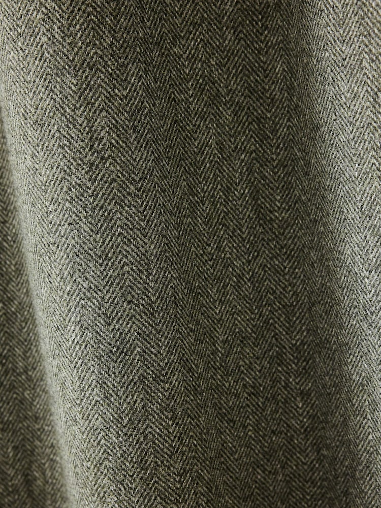 Green Brushed Herringbone Eyelet Blackout/Thermal Curtains - Image 5 of 5