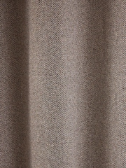 Brown Brushed Herringbone Eyelet Blackout/Thermal Curtains - Image 5 of 5