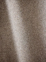 Brown Blackout/Thermal Brushed Herringbone Pencil Pleat Curtains - Image 5 of 5