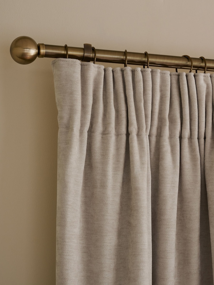 Fine Chenille Blackout/Thermal Pencil Pleat Curtains - صورة 1 من 6
