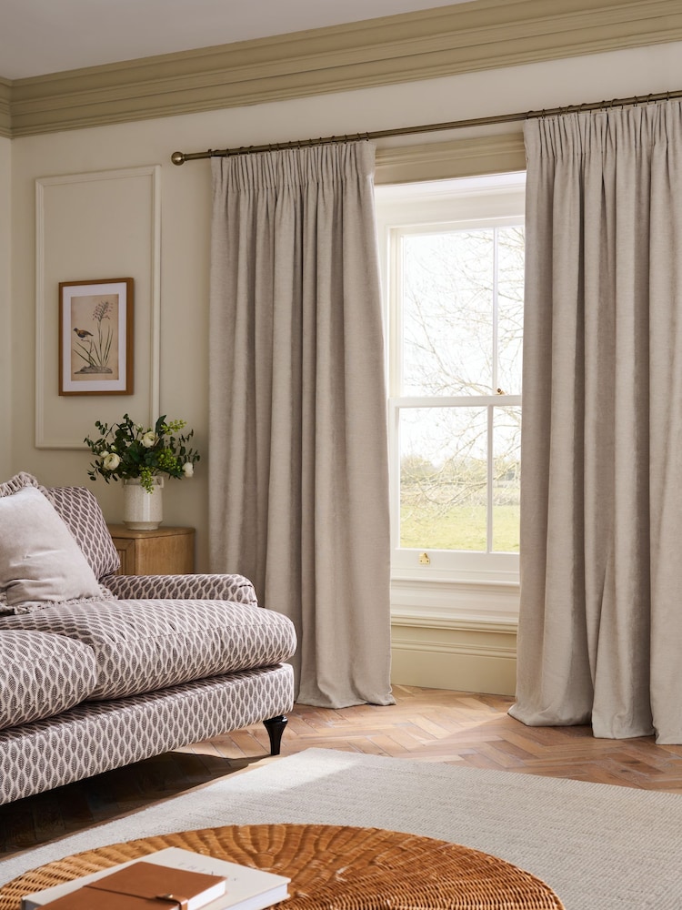 Fine Chenille Blackout/Thermal Pencil Pleat Curtains - صورة 2 من 6