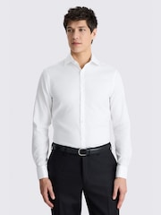 MOSS White Slim Fit Dobby Shirt - Image 1 of 3