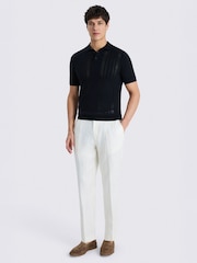Blau - MOSS Pointelle Polo Shirt - Bild 2 von 4