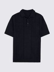 Blau - MOSS Pointelle Polo Shirt - Bild 4 von 4