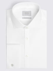 MOSS White Regular Fit Royal Oxford Non Iron Cotton Shirt - Image 3 of 3