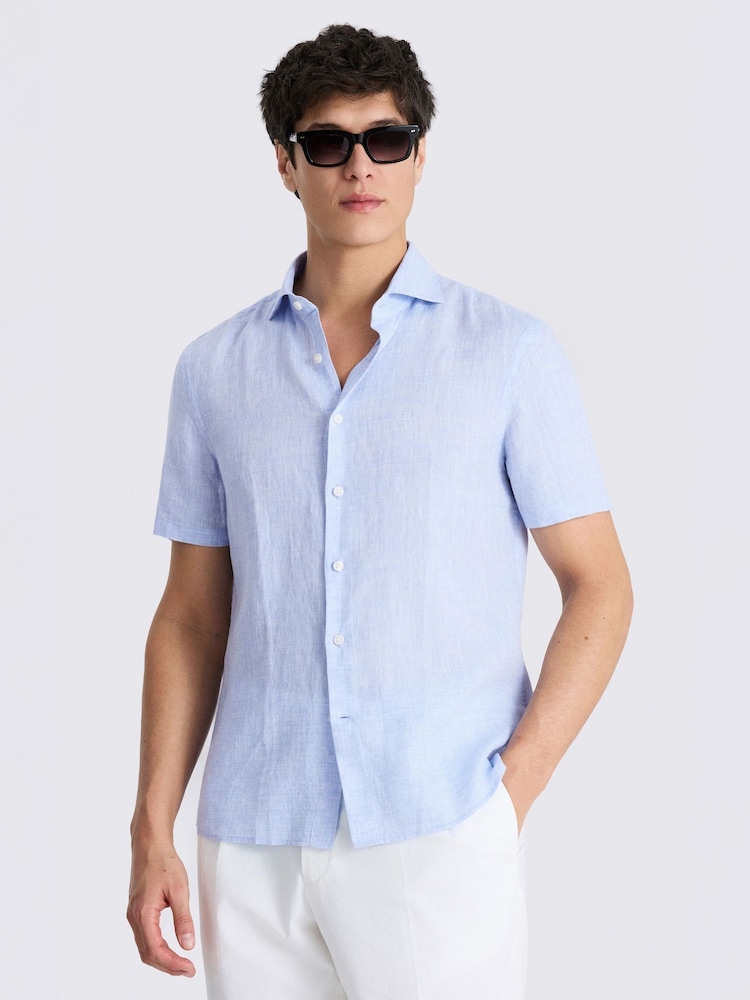 MOSS Sky Short Sleeve Linen Shirt - Image 1 of 4 MOSS Sky Short Sleeve Linen Shirt - Image 1 of 4